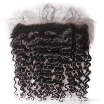 Wholesale Malaysian Kinky Curly Raw Unprocessed 100% Virgin Hair With Middle Part Silk Base Lace Closure